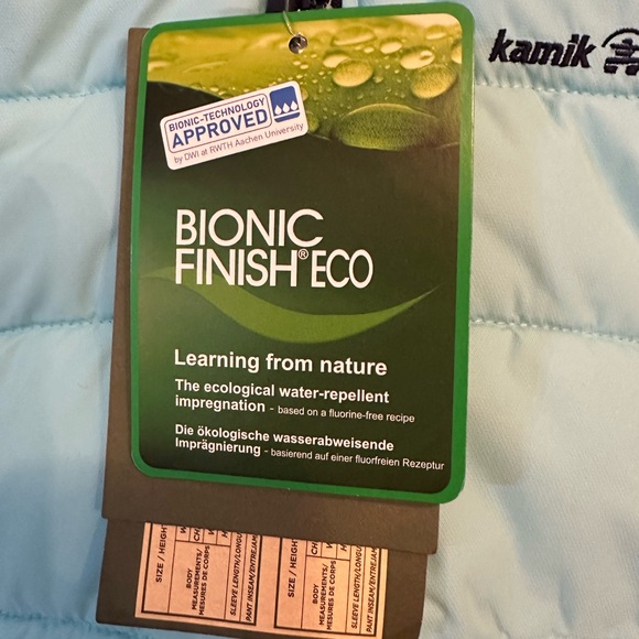 Kamik Girls' Aayla Jacket 2023 NWT Color Water (aqua) Size 14 Waterproof Bionic - Picture 2 of 15